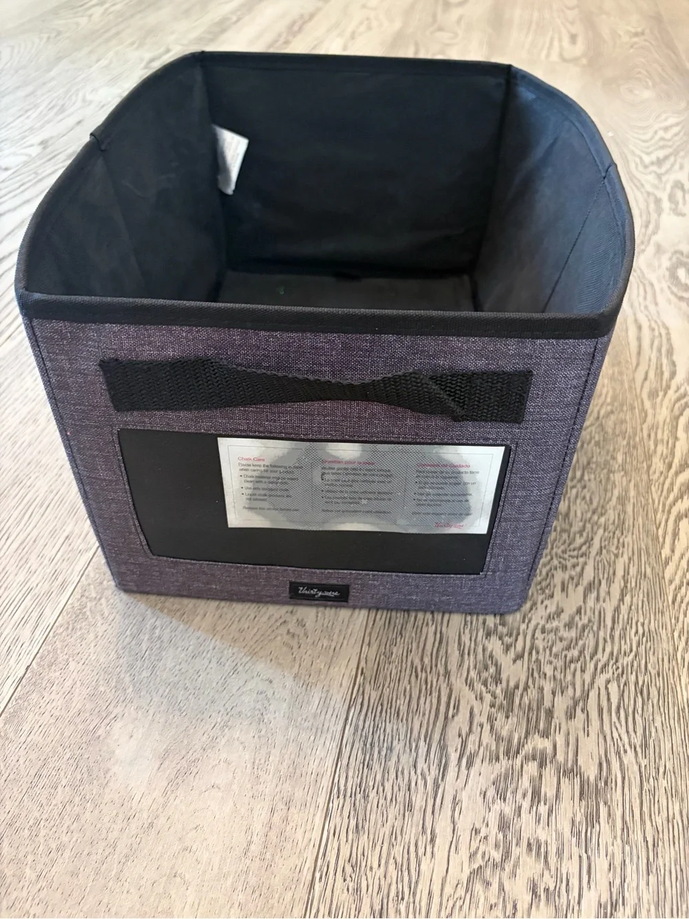Thirty-One Gifts Black and Charcoal Fabric Storage Box with Lid - Home Org.